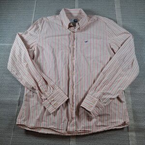 Vtg Hollister Hong Kong Button Down Cotton LS Striped Shirt 90s Y2K  XL